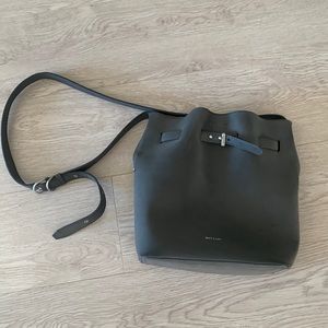 Matt and nat grey suede bucket bag